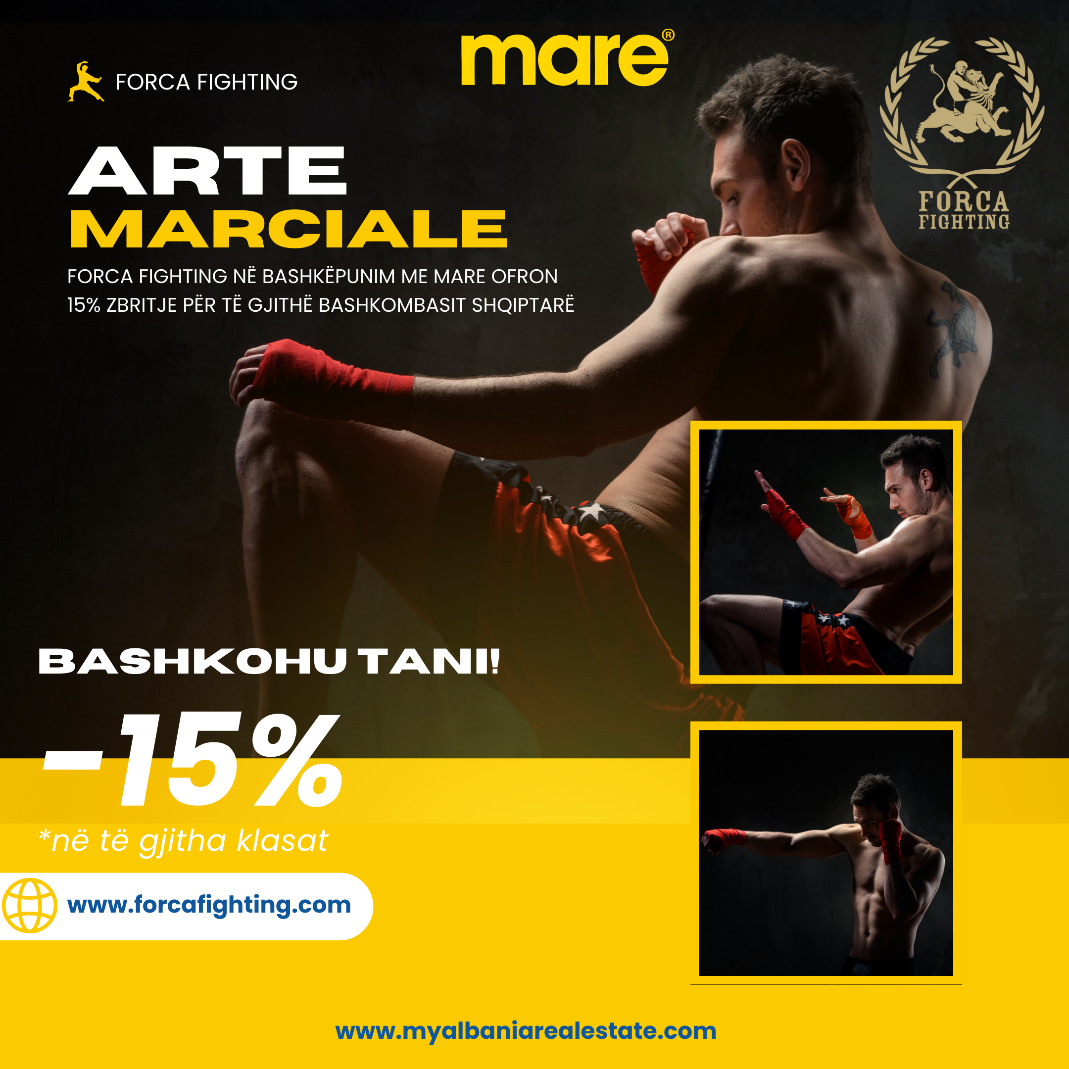 Forca Fighting dhe Mare ofrojne 15% zbritje për bashkombasit shqiptarë ne Stockholm